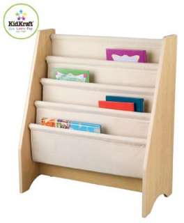 Kids Room Toy Bin Organizer Storage Box Sling Bookshelf Natural New 