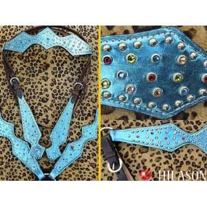  Western Leather Tack Horse Bridle Headstall Breast Collar 