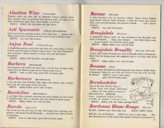 rare 1967 CATALOG DICTIONARY IMPORTED WINES w/ Recipes  
