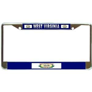  West Virginia Wv State Flag Chrome Metal License Plate 