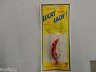 Vintage Lucky Lady Lure, 1/8 Oz., Flo Red Black #2, 2 1