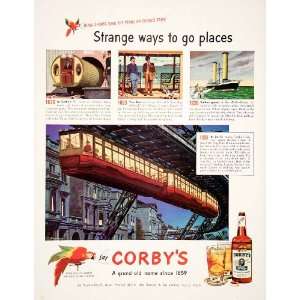  1951 Ad Corbys Whiskey Jas Barclay Peoria Parrot Pneumatic 