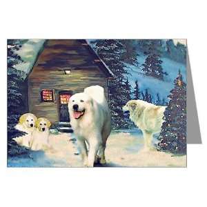 Great Pyrenees Cards, pk of 10, Winter Cottage Pets Greeting Cards Pk 