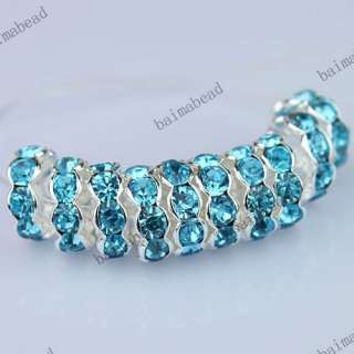 Wholesale Colorful Crystal Silver Spacer Loose Beads Jewelry Findings 