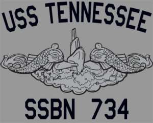 US Navy USS Tennessee SSBN 734 Submarine T Shirt  
