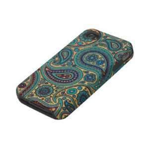  Retro Turquoise Paisley Iphone 4 Tough Cases Electronics