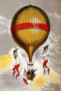 Vintage POSTER. Hot Air Balloon.Flags pending.Decor.759  