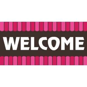 3x6 Vinyl Banner   Real Estate Welcome Pink Tent 
