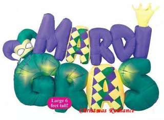 LARGE Gemmy 7ft Airblown Inflatable MARDI GRAS SIGN New  