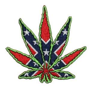   Leaf Confederate Flag Logo Embroidered iron on Patch Clothing