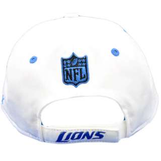 NFL Detroit Lions White Light Blue Reebok Curved Bill Hat Cap Licensed 