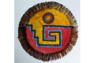Chimalli Aztec shield feathered Mosaic Guillermo Olay  
