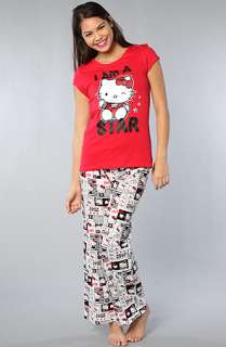 Hello Kitty Intimates The Totally Cute Star PJ Set Red  