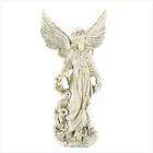 Weathered White Finish Classic Guardian Angel Statue Figurine  