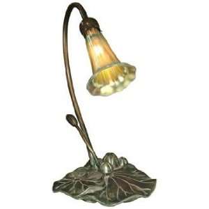  Gold Lily Luster Glass Dale Tiffany Accent Lamp