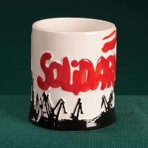  Hand Painted Ceramic 11oz Mug   Solidarnosc (Solidarity 