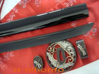 handforged black japanese iaido sword musashi tsuba katana sharpened 