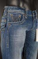 NWT Mens ROCK REVIVAL Jeans Straight Leg BILLY RJ8732 T2 LEATHER 