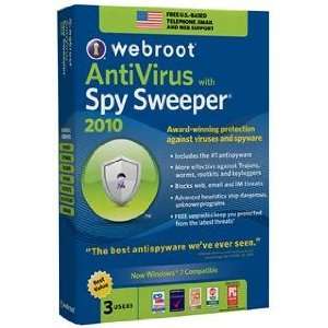  webroot AntiVirus with Spy Sweeper 2010 3 Users Windows 7 