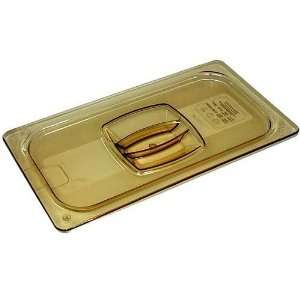  Third Size Amber Food Pan Cover, Solid