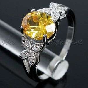 8ct Citrine Cubic Zirconia 18k Gold Plated Fashion Ring Free 