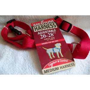 20 28 Red Nylon Webbing Dog Harness 3/4 Wide FOR MEDIUM DOGS 