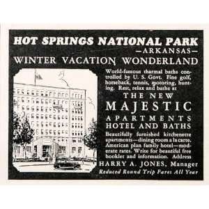  1928 Ad Hot Springs National Park Arkansas Majestic Apartment Hotel 
