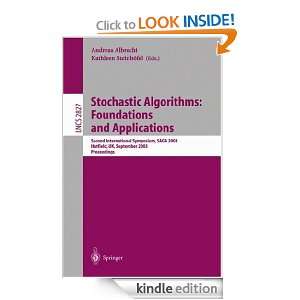 Stochastic Algorithms Foundations and Applications Second 