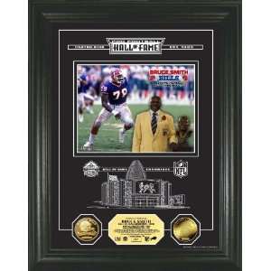 Highland Mint Buffalo Bills Bruce Smith Hall of Fame Etched Glass 