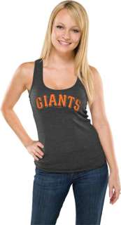 San Francisco Giants Womens Heather Black Tri Blend Tank Top  