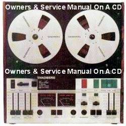 TANDBERG 9200 XD OWNERS & SERVICE MANUAL BOTH ON A CD  