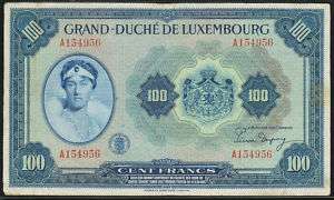 Luxembourg 100 Francs ND(1944), P.47  