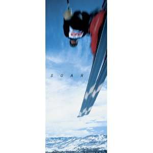   Soar SkierPanoramic Motivational Skiing Poster Print