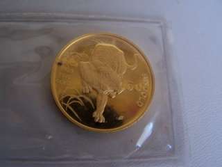 9999 Gold Singapore 1986 Tiger 1/2 OZ Proof Coin in Plastic~  