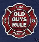OLD GUYS RULE BADGE OF HONOR FIRE RESCUE SURFBOARD BEACH LONG SLEEVE 