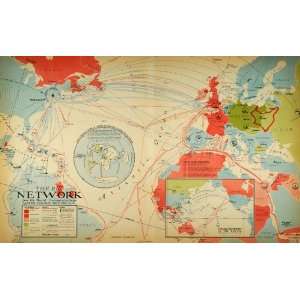  1939 Print Network World Communications Broadcast Map Europe 