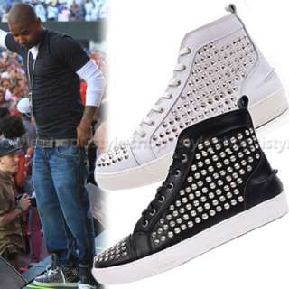 Mens Celebrity Spike Studded Shoes Mid top Sneakers  