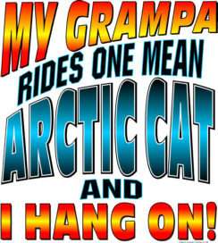 MY GRAMPA DRIVES A MEAN ARCTIC CAT #4617 T SHIRT SNOW  