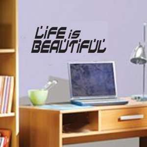  LIFE IS BEAUTIFUL   Midnight BLACK Removable Vinyl WALL 
