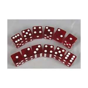   Red Transparent Standard Dice D6 16mm 12 Dice Toys & Games