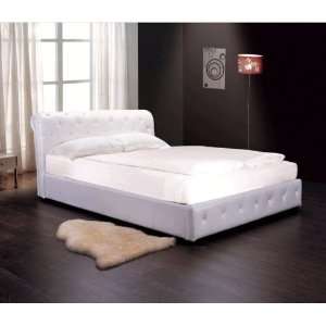  Abbyson ABBL104 Delano Faux Leather Queen size Bed, White 