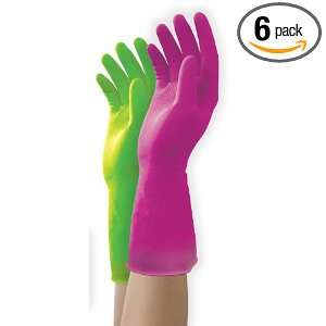 Mr. Clean 243094 Duet Reusable Latex Gloves, Large, 2 Pairs/2 Colors 