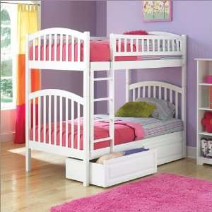 Twin over Twin Atlantic Furniture Richmond Style Bunk Bed with Raised 