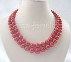 AAAA 4row 21 11x7mm red coral necklace   magnet clasp  