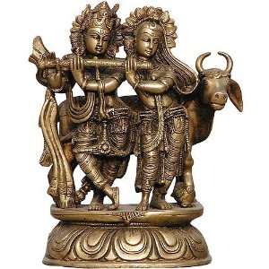  Krishna and Radha Brass Statue Love Gifts Figurines