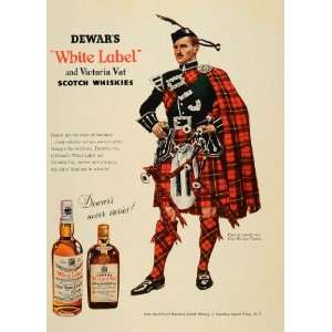  1955 Ad Dewars White Label Victoria Vat Wallace Tartan 