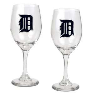  Detroit Tigers MLB 2pc Wine Glass Set   Primary Logo 