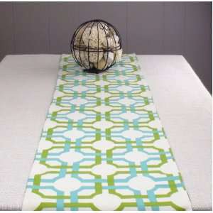  Modern Green Table Runner 72 inch long, Orange Tablecloth 