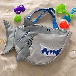    Personalized Shark Beach Tote Bag with Beach Toy Set Toys & Games