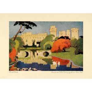  1924 Warwick Castle England Adrian Stokes Color Print Fort 